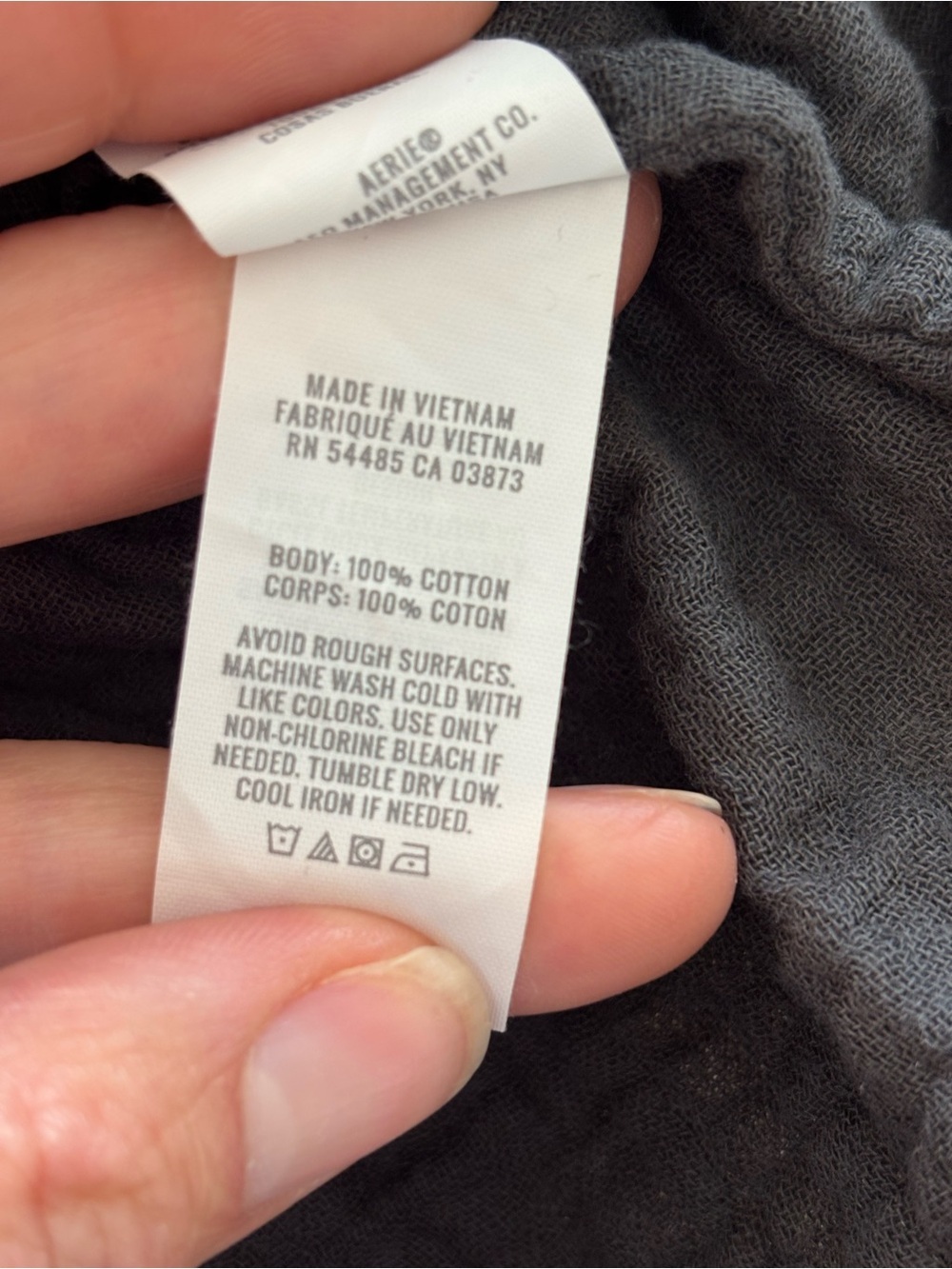 aerie Crinkled Tie-Front Tank Top - Charcoal - Picture 5 of 5